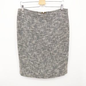 Classic Gray Tweed Pencil Skirt